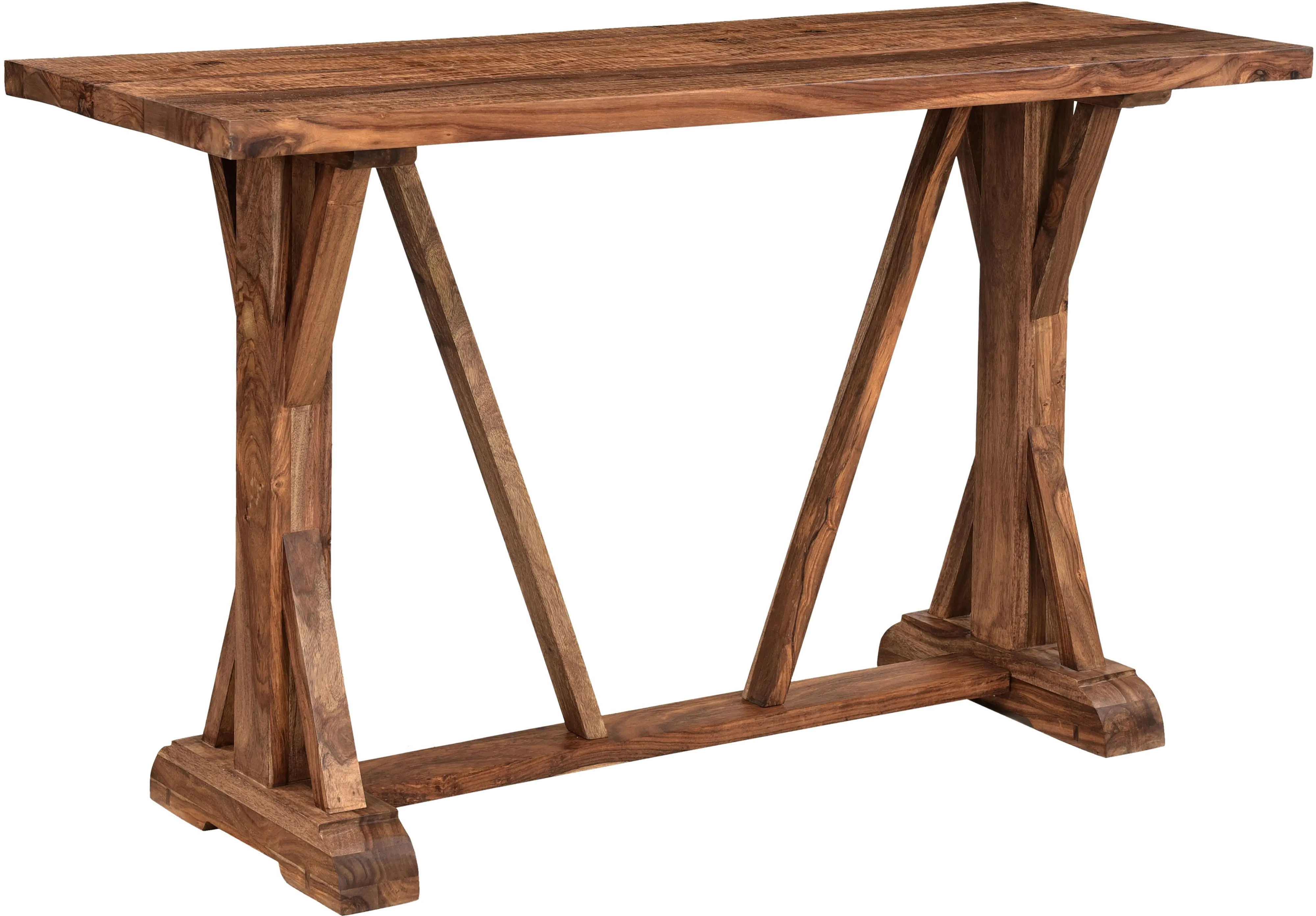 73341 Brownstone Rustic Brown Console Table with Trestle sku 73341