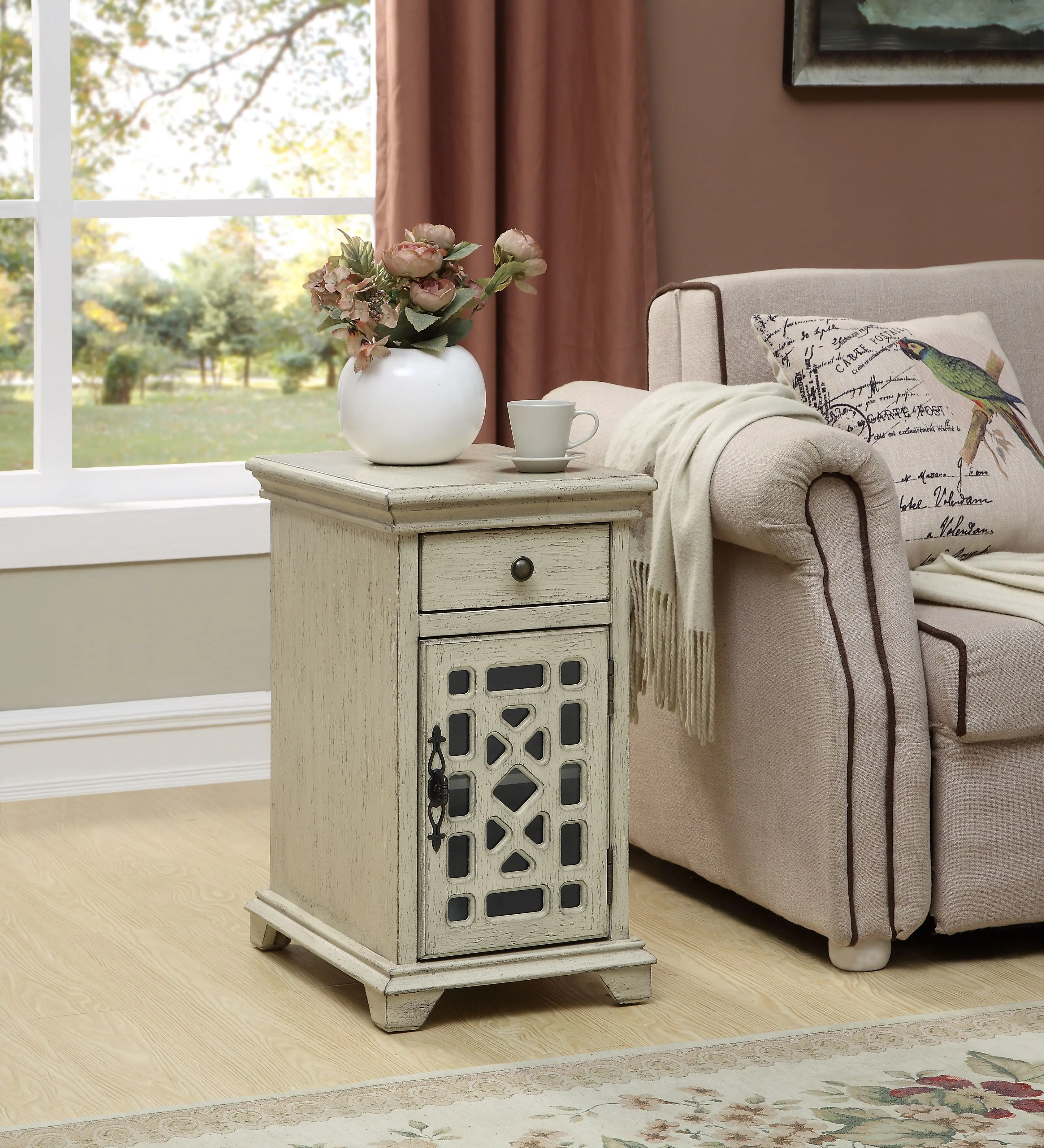 Becka Ivory Chairside Table