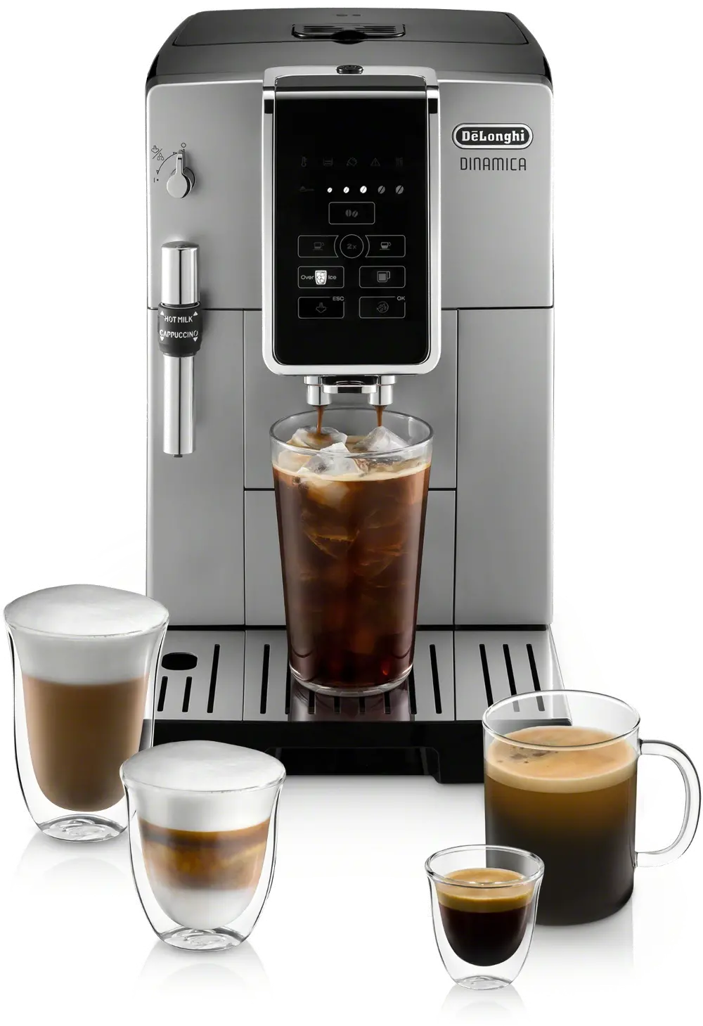 ECAM35025SB De'Longhi Dinamica TrueBrew Over Ice™ Coffee and Espresso Machine - Chrome-1