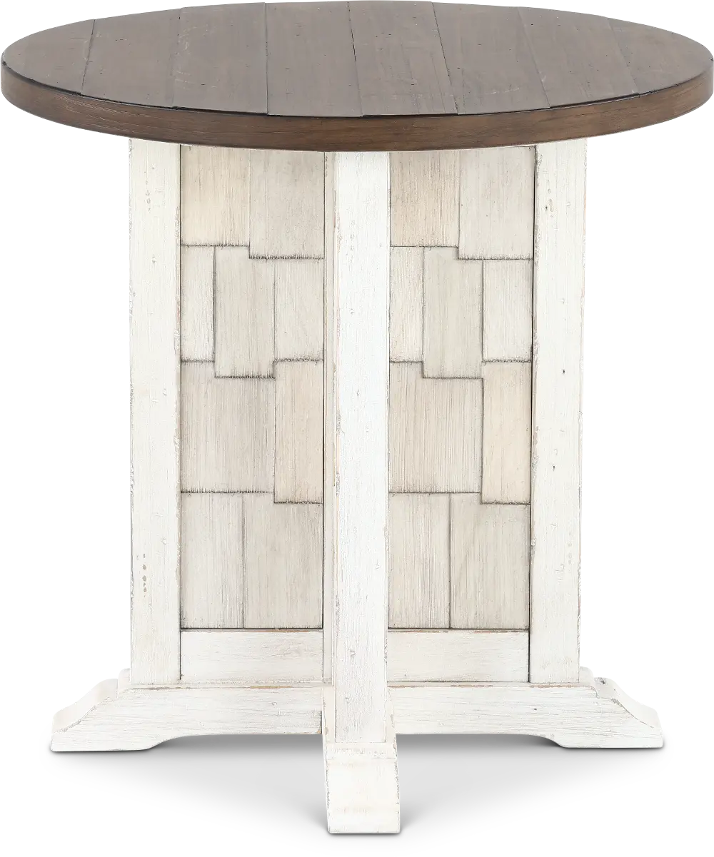 River Place White and Brown Chairside Table-1