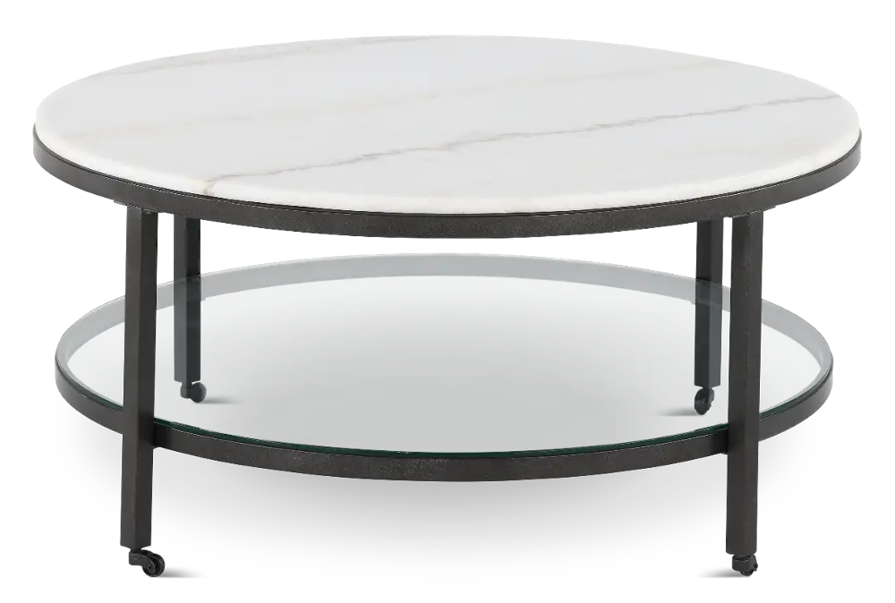 Whitman Black and White Marble Coffee Table-1