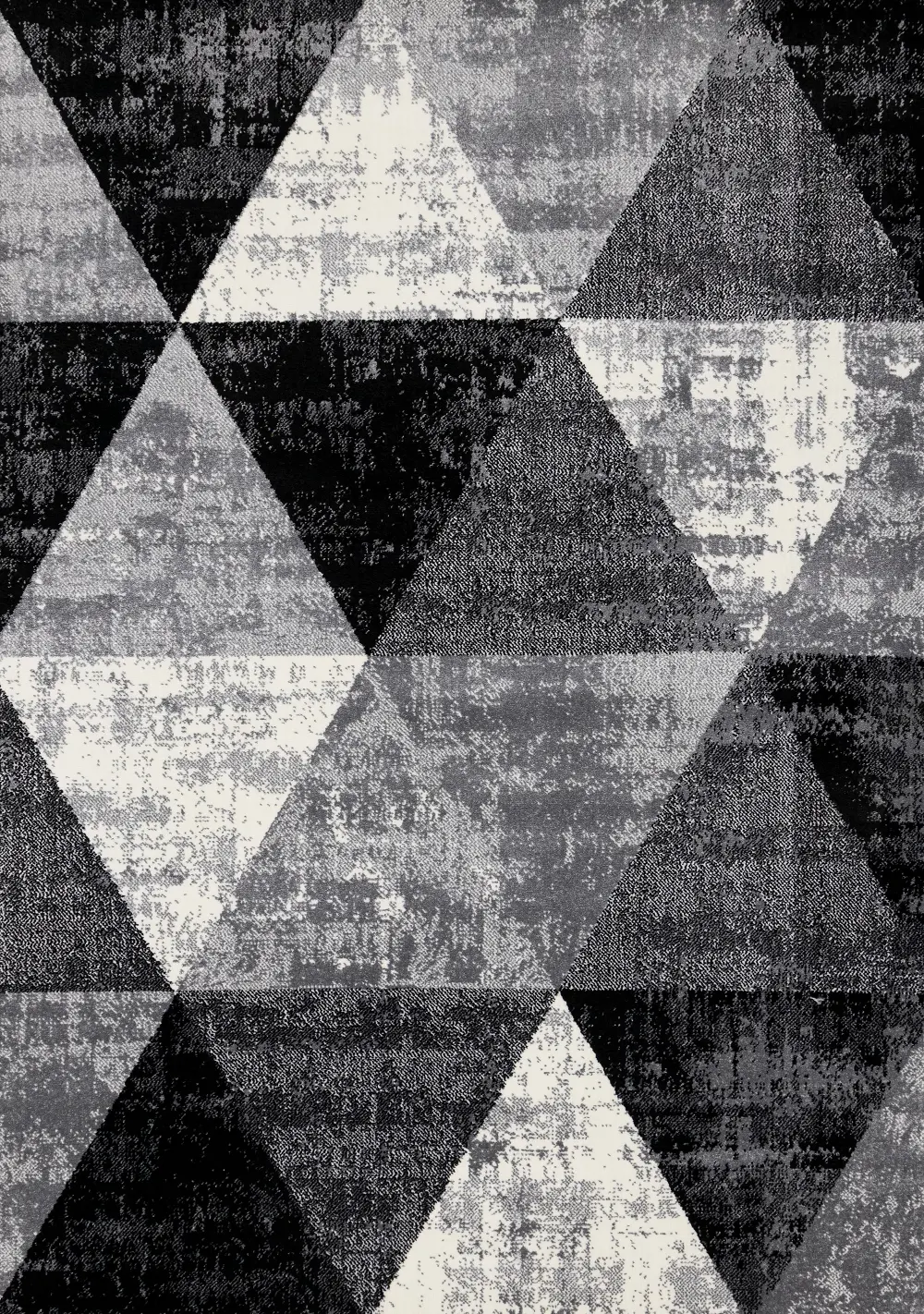 Century Black, White & Gray 4 x 6 Geometric Area Rug-1