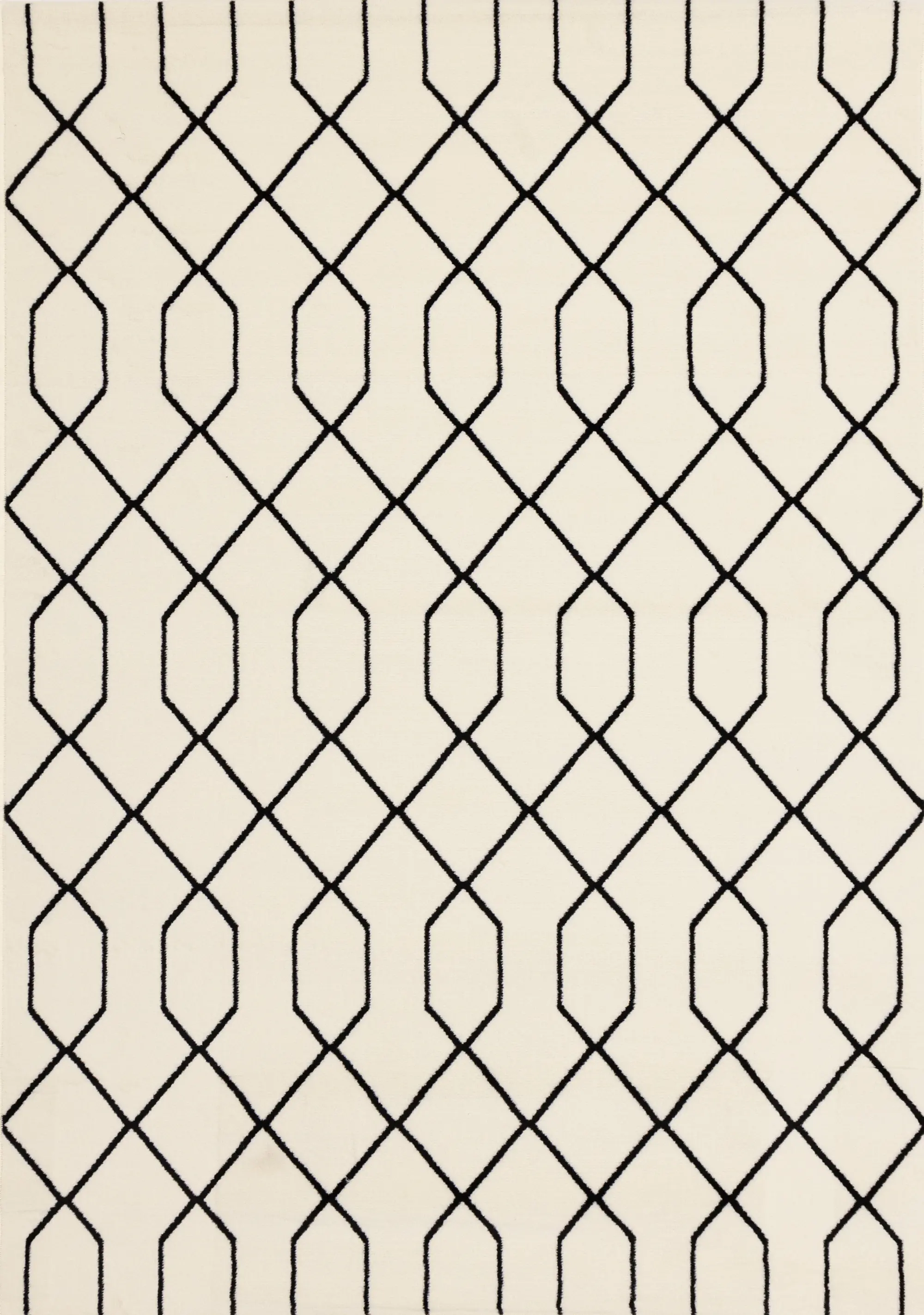 Faira Cream & Black Geometric 4 x 6 Area Rug