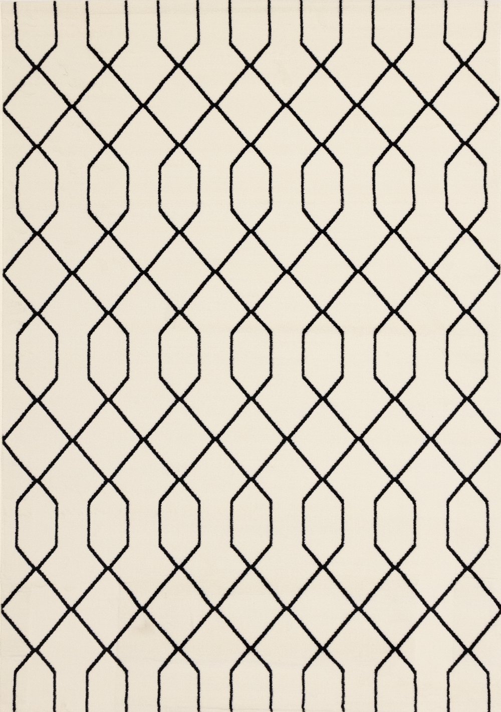 112934404 Faira Cream & Black Geometric 4 x 6 Area Rug sku 112934404