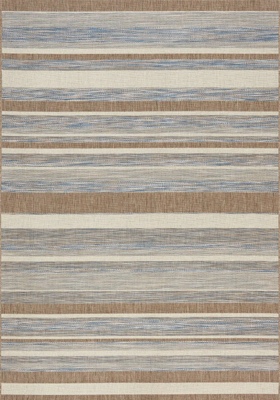 Trellis 5 x 7 Gray and Brown Striped Indoor-Outdoor Area Rug