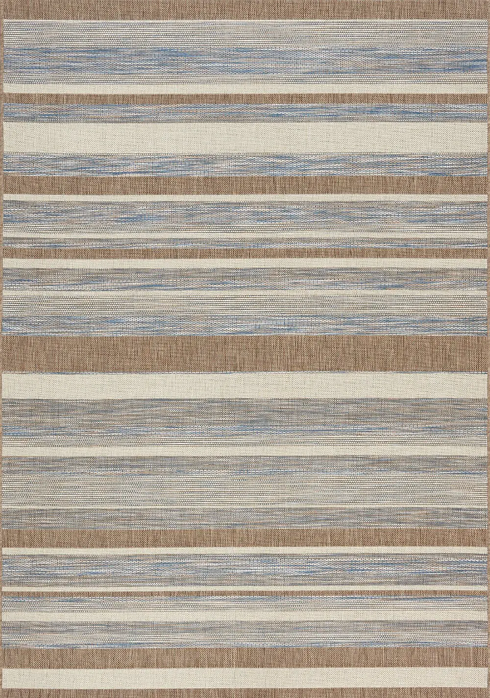 Trellis 5 x 7 Gray and Brown Striped Indoor-Outdoor Area Rug-1