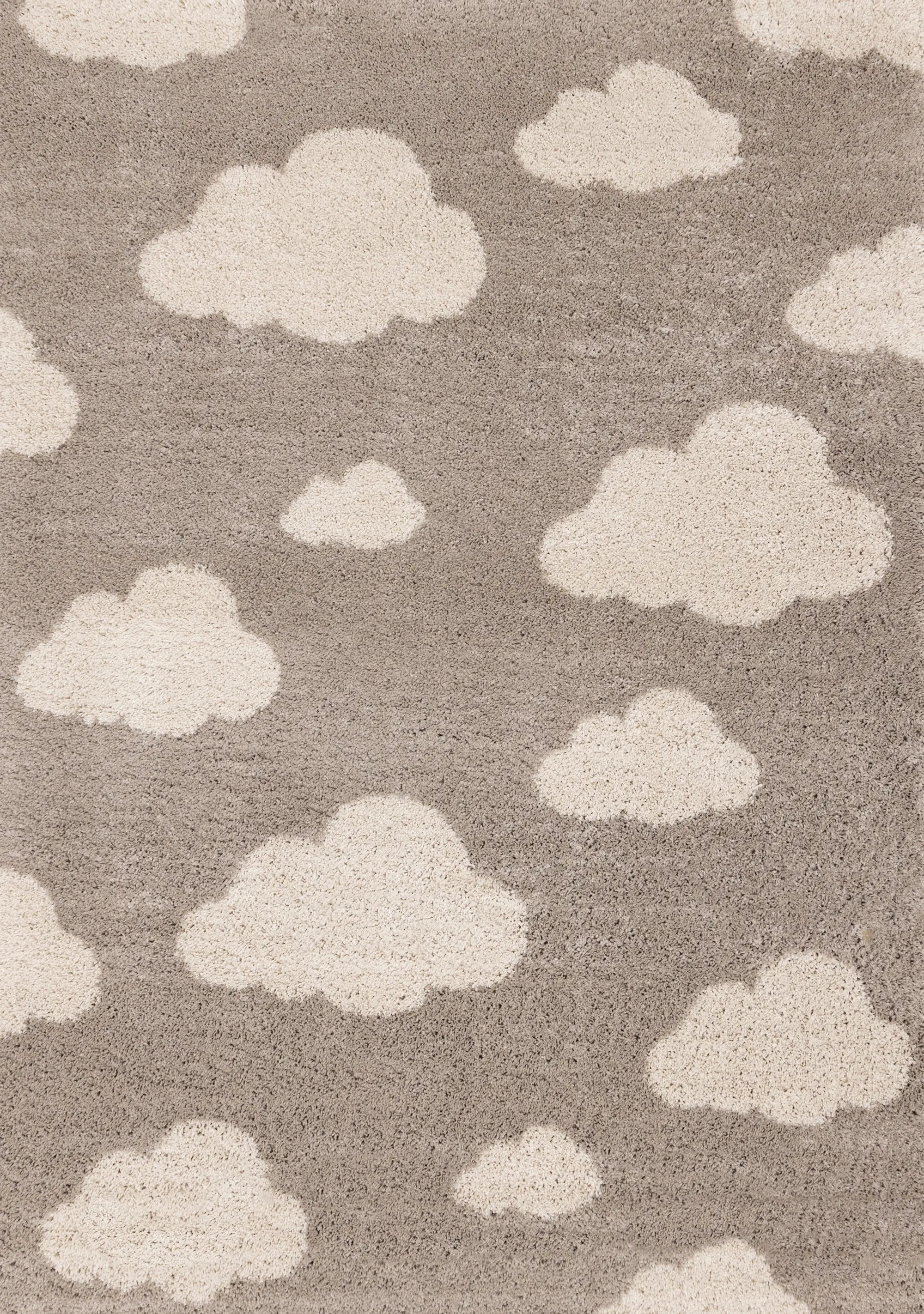 Kids 4 x 6 Beige Cloud Print Shag Area Rug