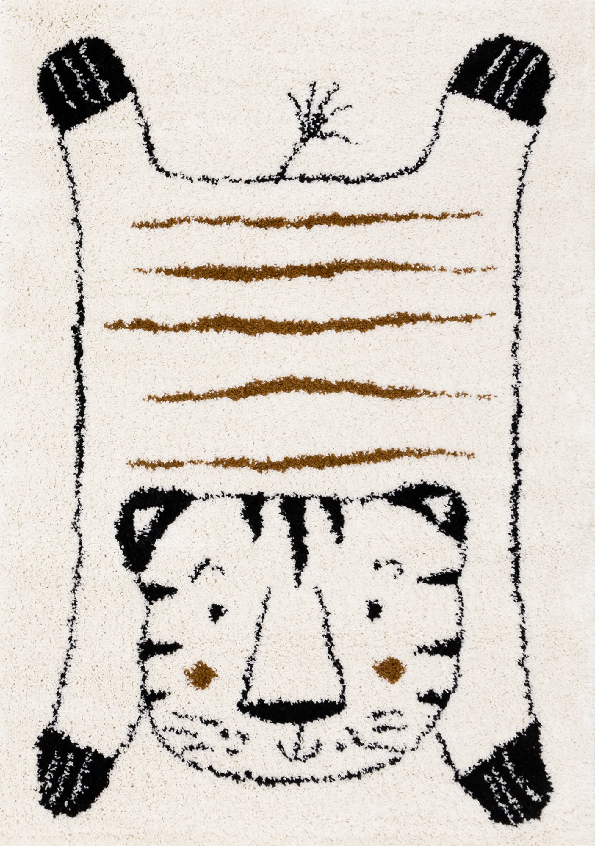 Kids 4 x 6 Cream & Black Tiger Rug