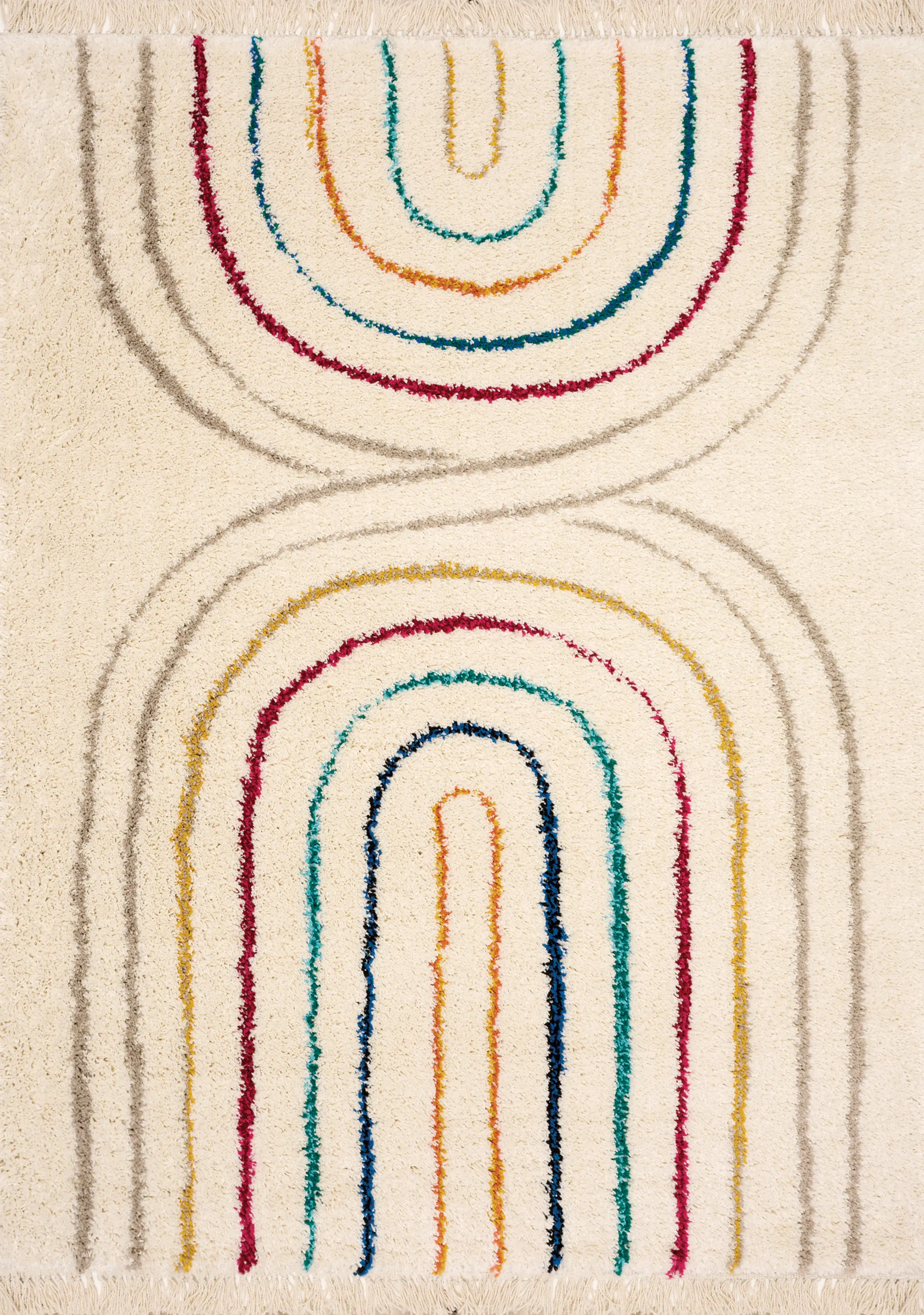 Bora Double Rainbow 5 x 8 Shag Rug