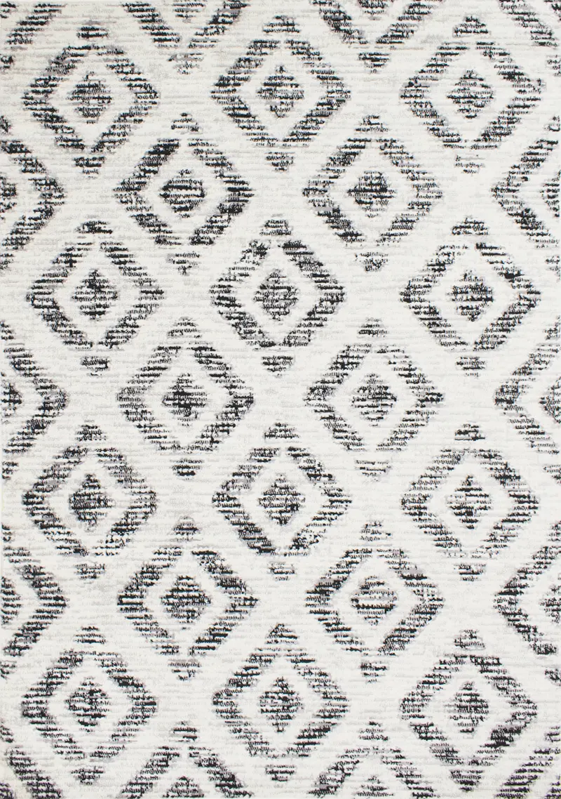 Merit Grey 6 x 9 Diamond Pattern Area Rug