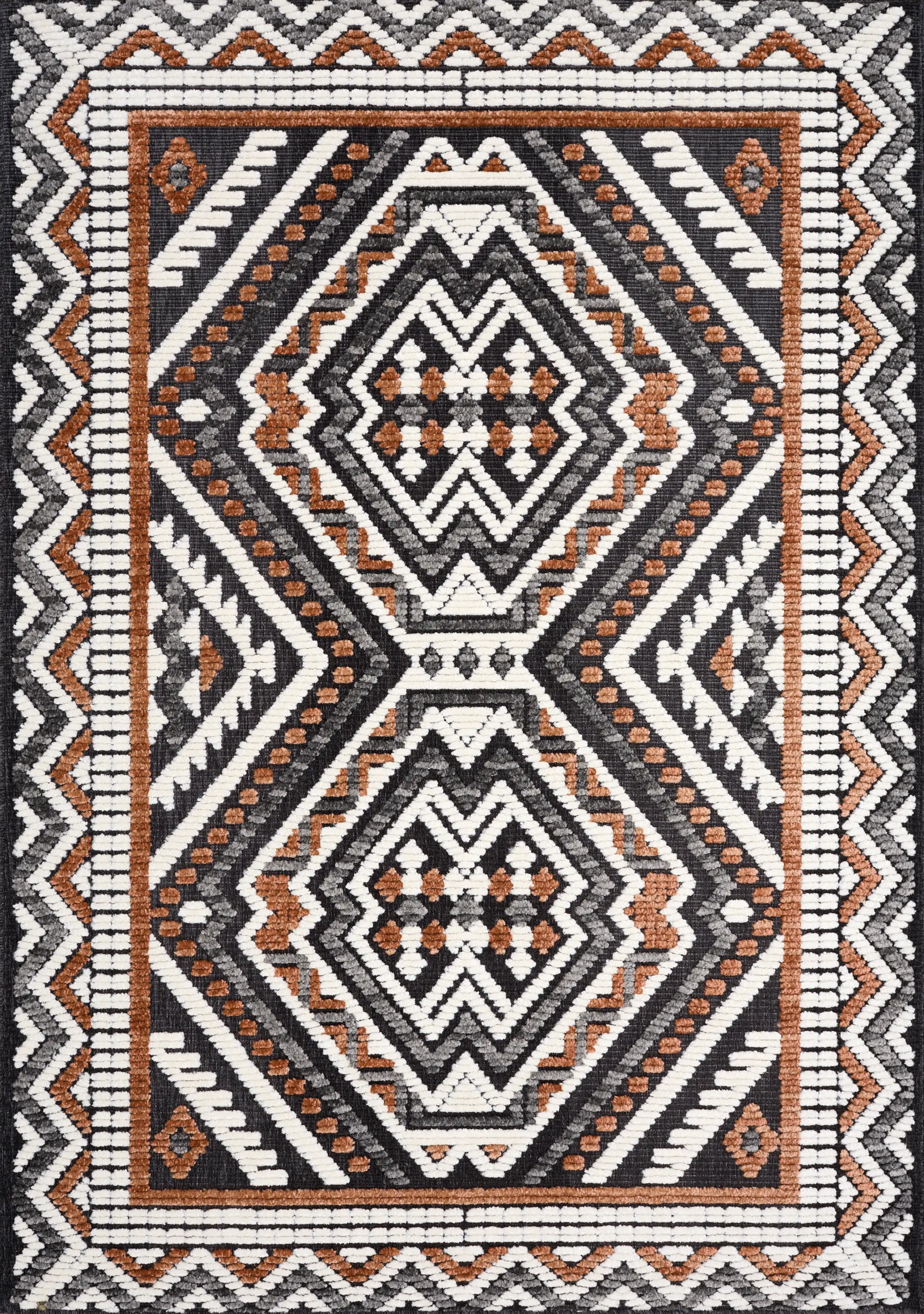 Lawson Gray & Orange Southwest 8 x 10 Area Rug