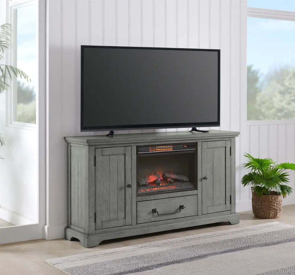 Beach House Dove Gray 65  Fireplace TV Stand-1