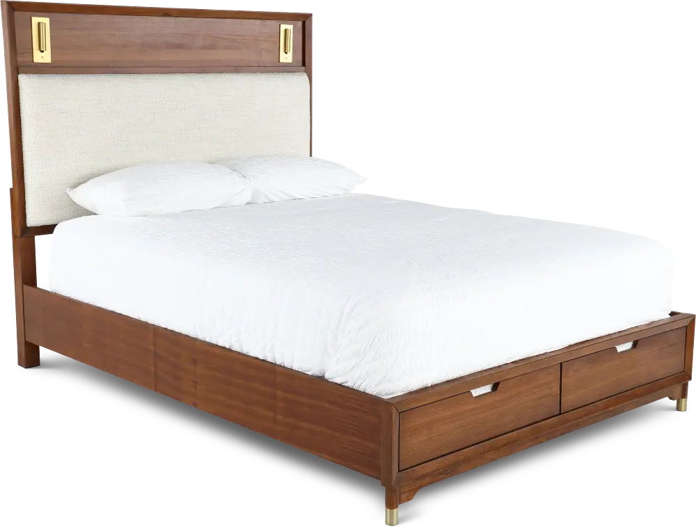 Margo Walnut Brown Queen Storage Bed-1