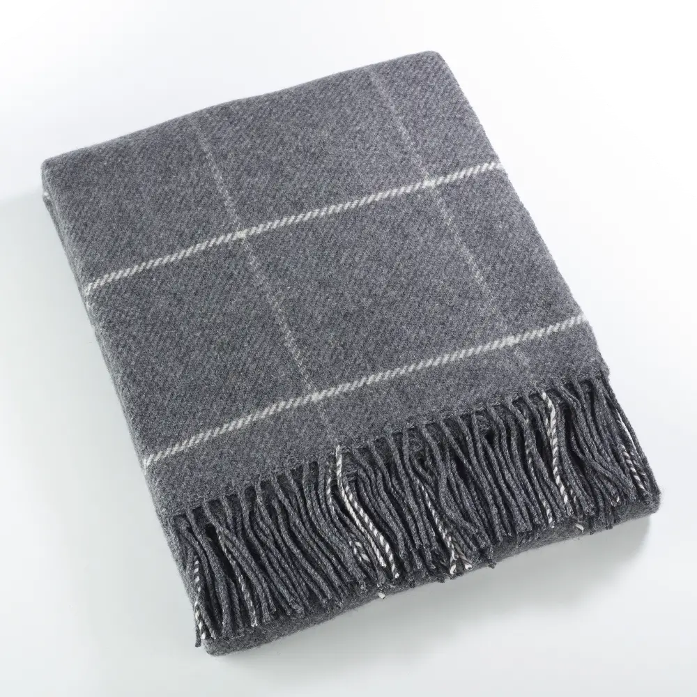 Slate Blue Geometric Throw-1