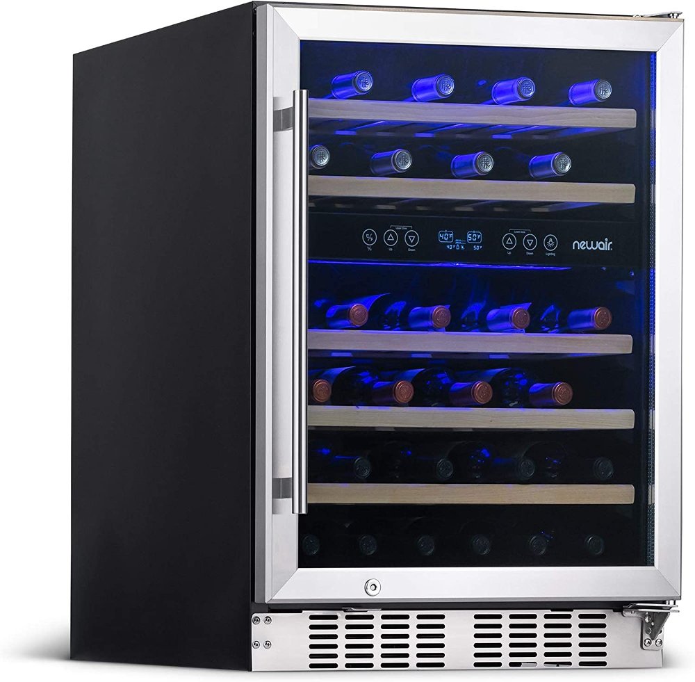 Newair Built-in 46 Bottle Dual Zone Compressor Wine Fridge -...