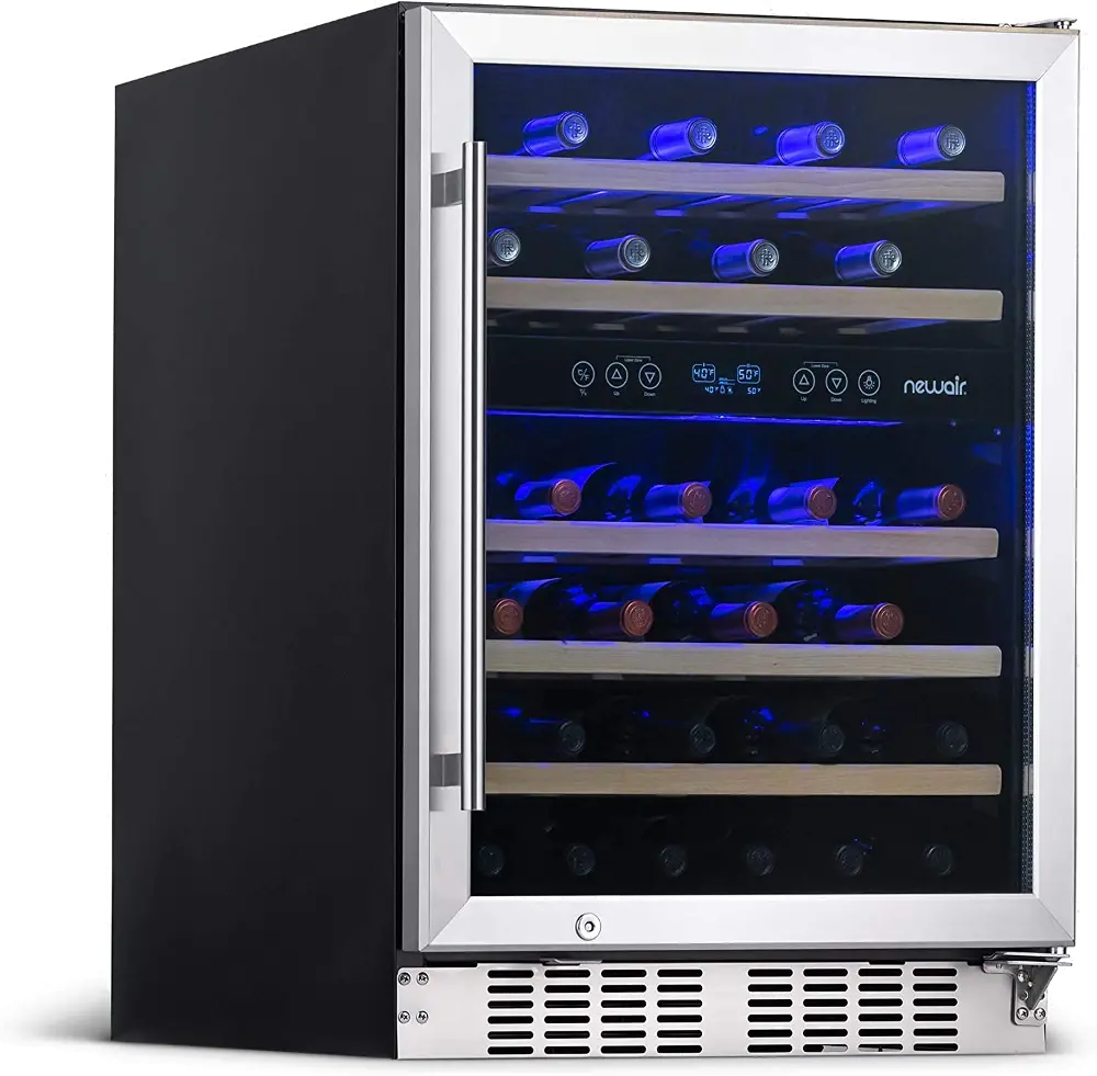 NWC046SS01 Newair Built-in 46 Bottle Dual Zone Compressor Wine Fridge - Stainless Steel-1