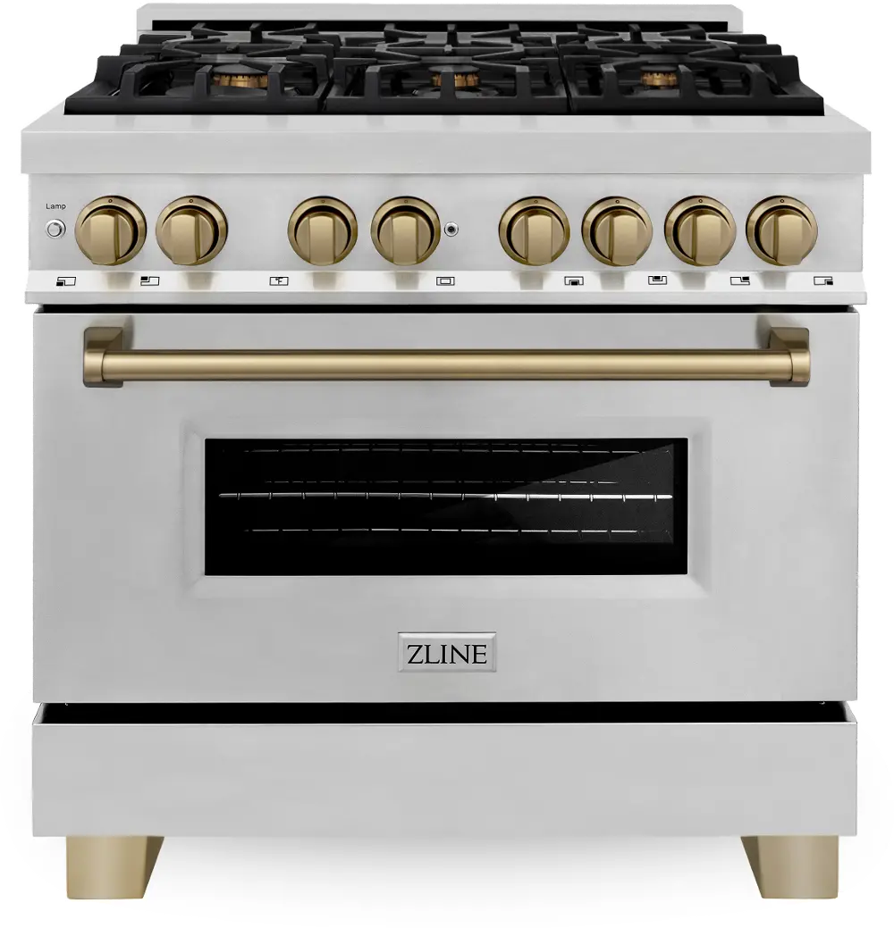 RAZ-36-CB ZLINE Autograph Edition 4.6 cu ft Dual Fuel Range - Stainless Steel-1
