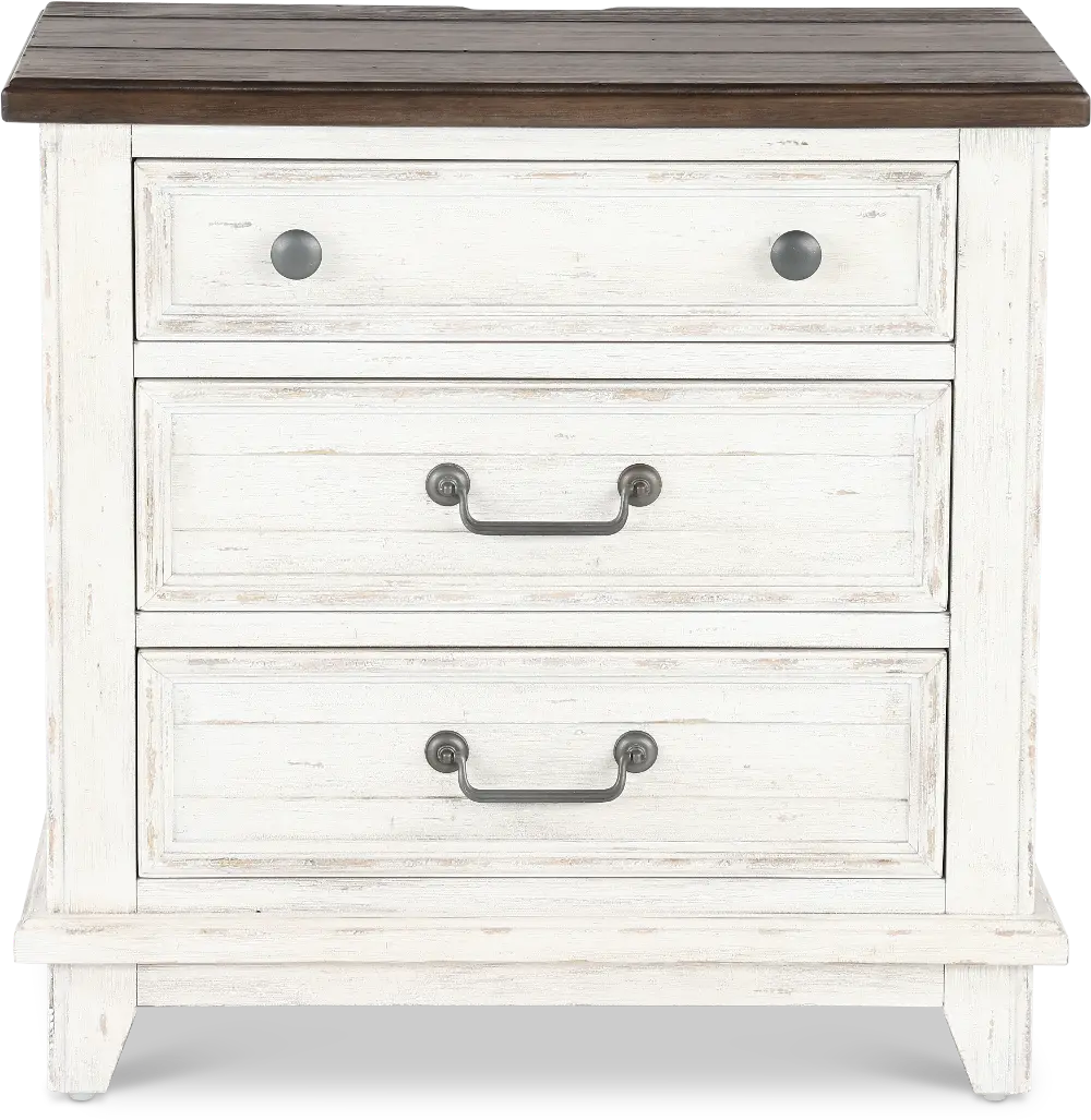 River Place White and Brown Nightstand-1