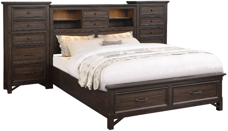 Stratford Brown Queen Storage Bed