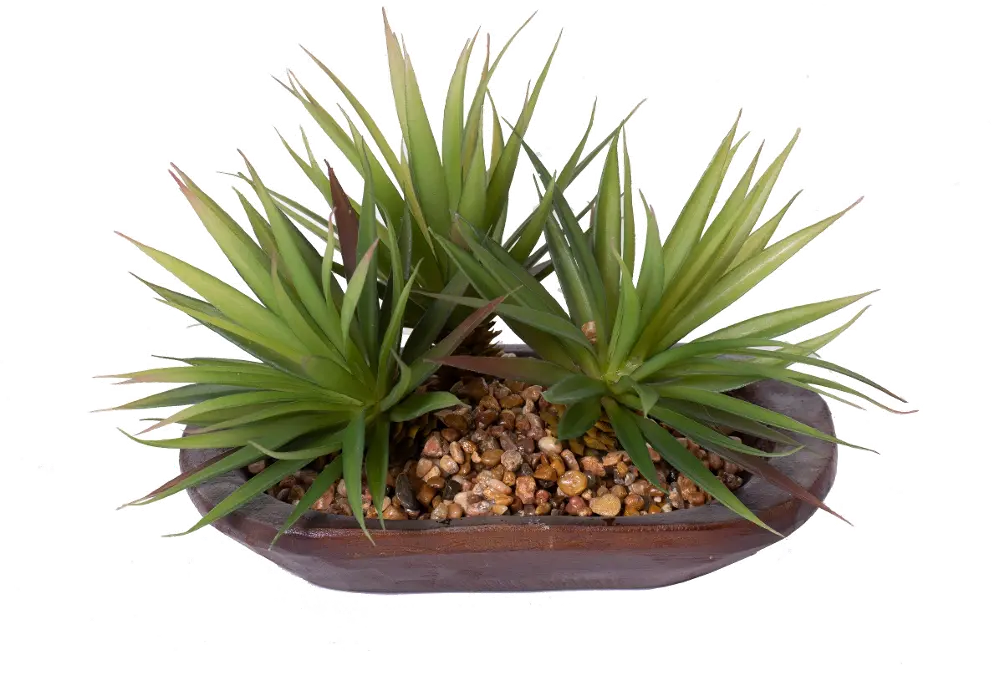 Faux Succulents in Wood Bowl-1