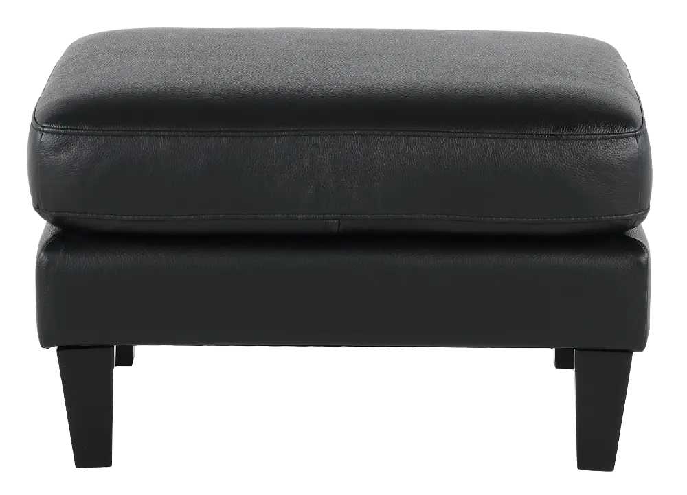 Cameron Black Leather Ottoman-1