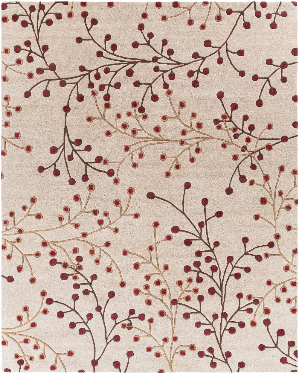 Athena 5 x 8 Burgundy Berries Area Rug-1