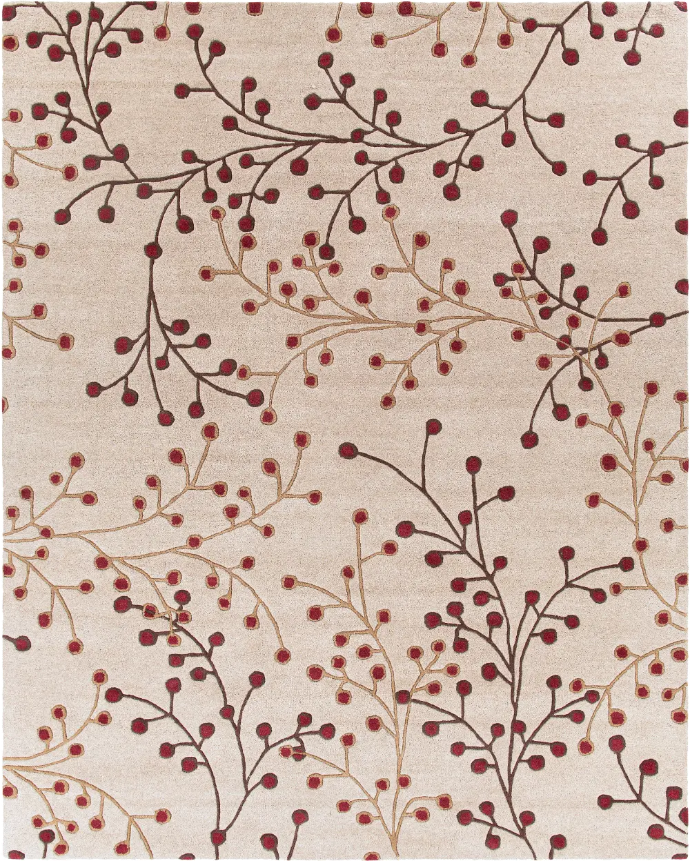 Athena 8 x 11 Burgundy Berries Area Rug-1