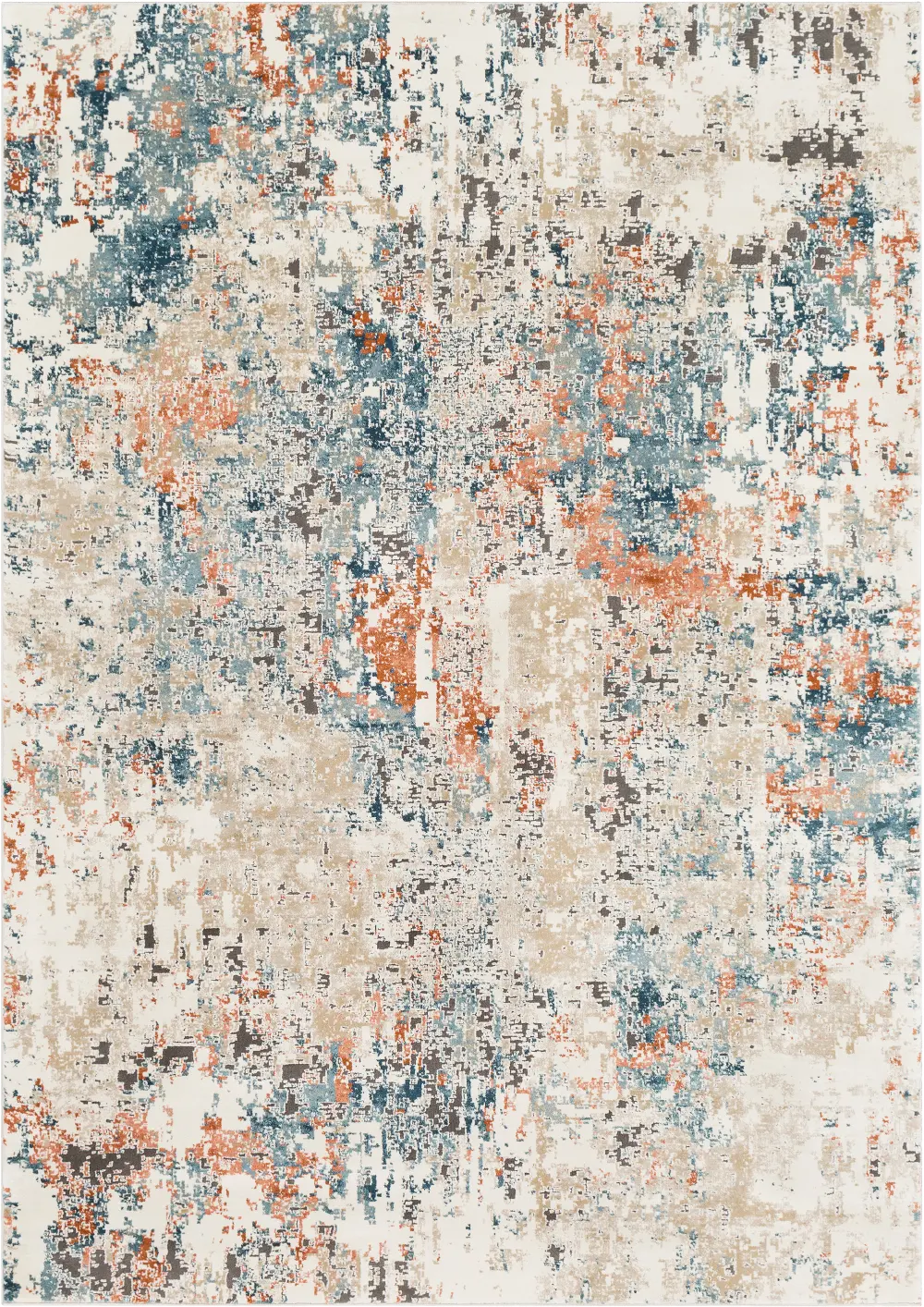 Pune 8 x 10 Deep Teal Modern Area Rug-1