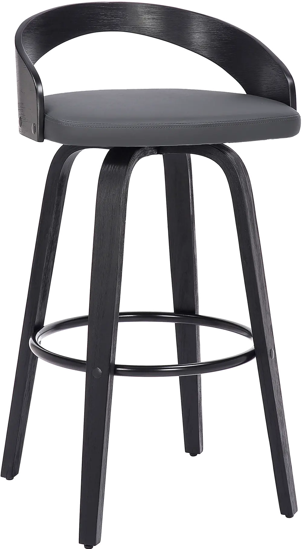 LCSOBAGRBL26 Sonia Gray and Black Swivel Counter Height Stool-1