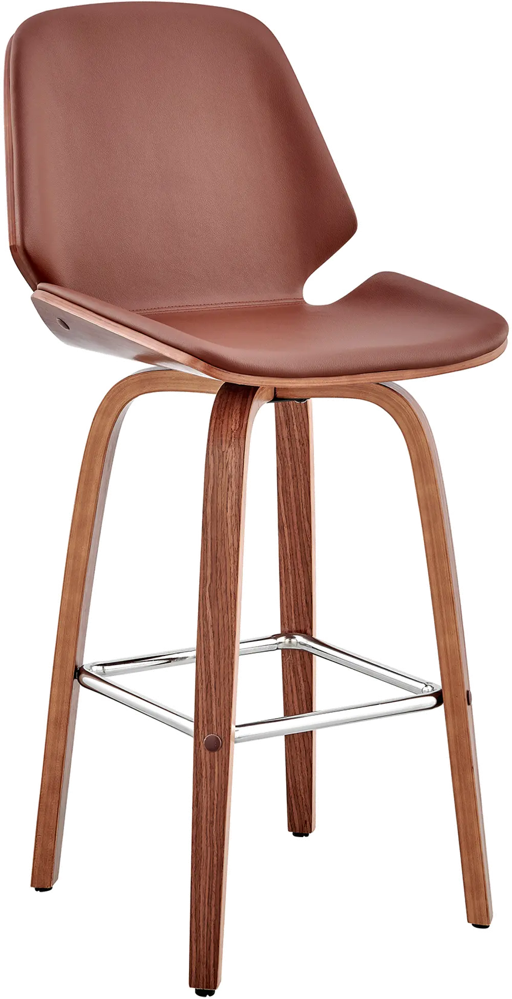 LCAABAWABR26 Arabela Brown and Walnut Swivel Counter Height Stool-1