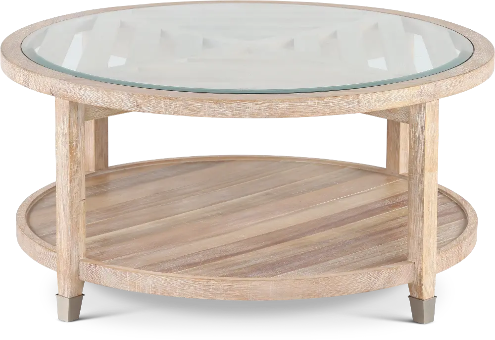Morgan  Acacia Wood Glass Top Coffee Table-1