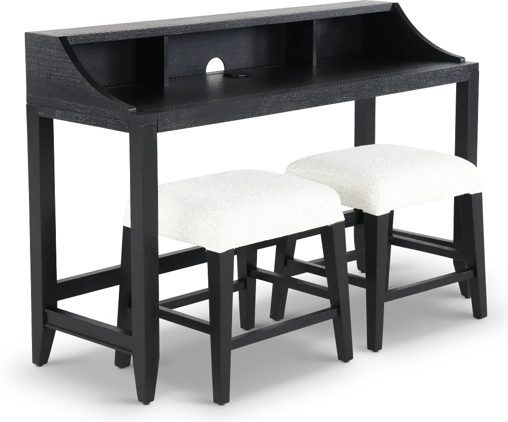 Callahan Domino Black Sofa Table and Stool Set-1