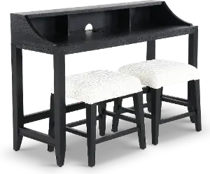 Cordero Black Sofa Table and Stool Set RC Willey