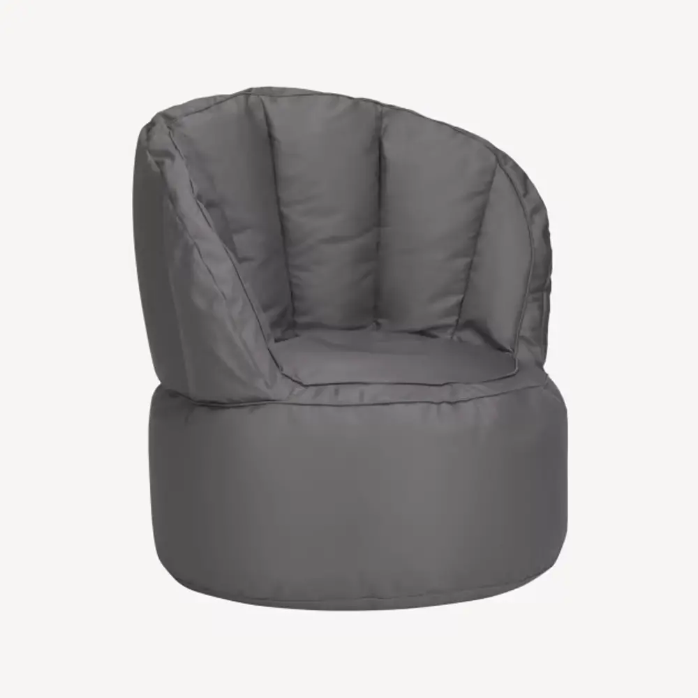 Round Gray Bean Bag Chair-1
