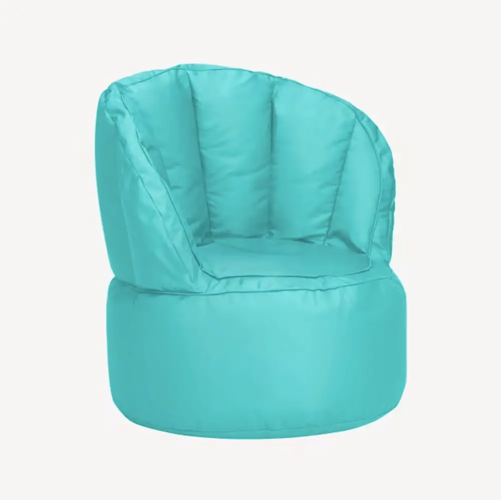 Round Opal Blue Bean Bag Chair-1