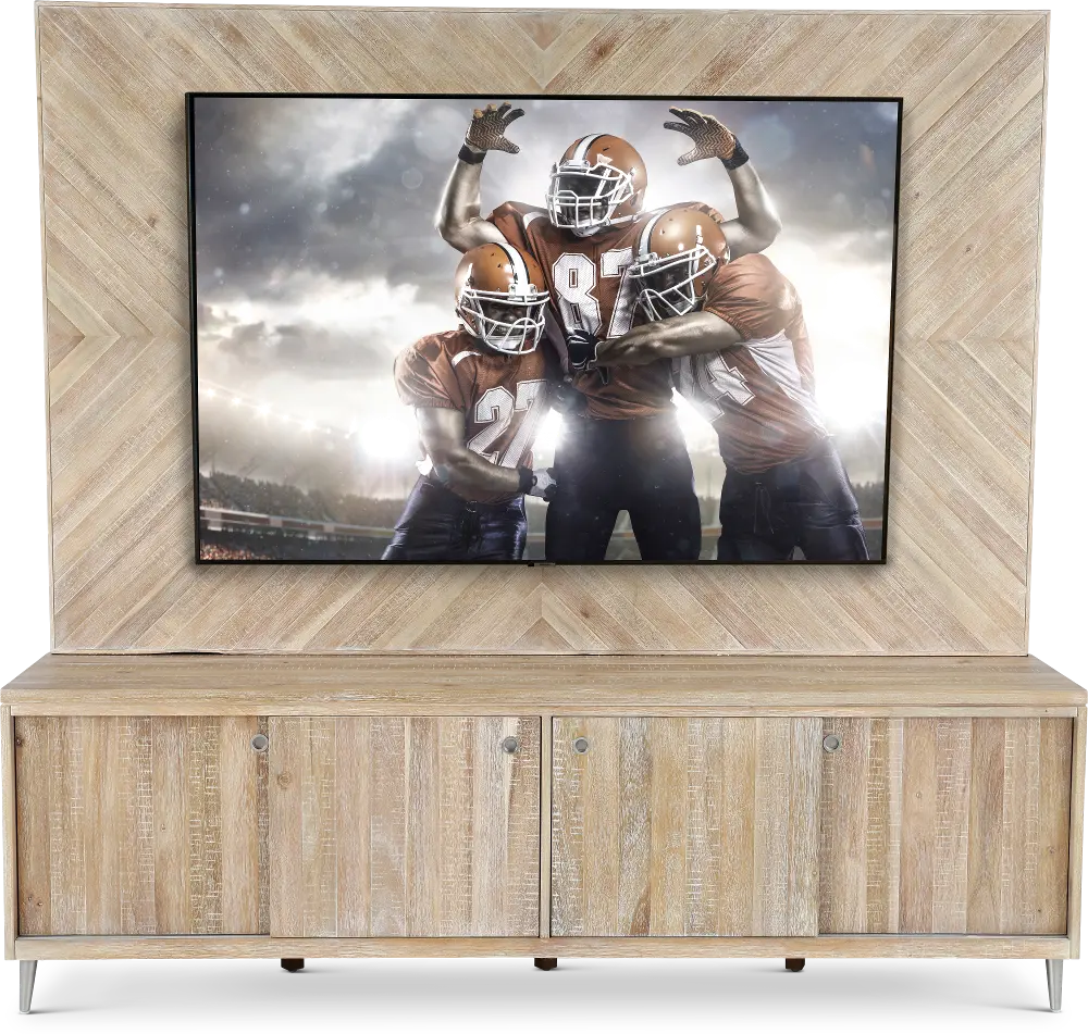 Morgan  Acacia Wood Entertainment Wall-1