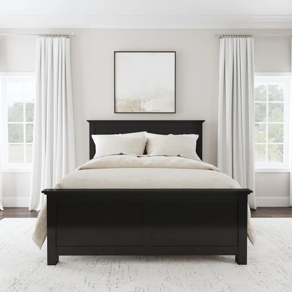 5911-500 Oak Park Black Queen Bed-1