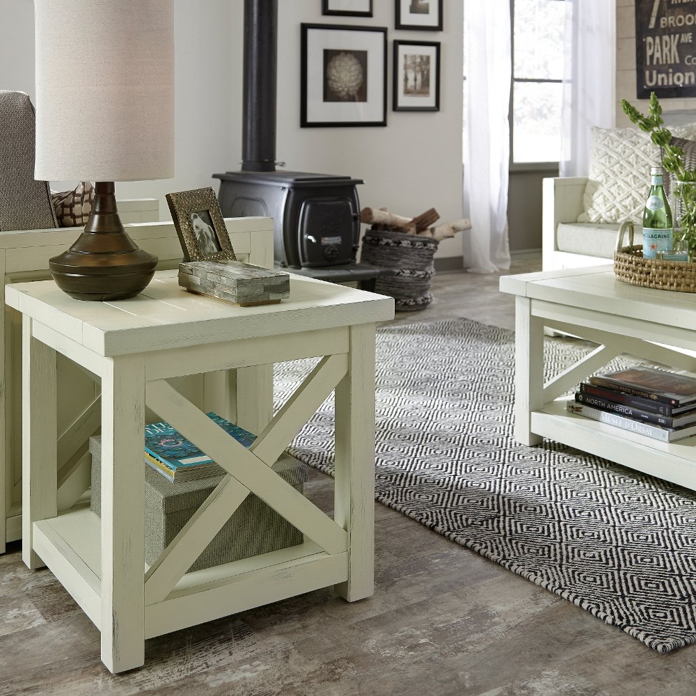 112957358 Seaside Lodge Off-White End Table sku 112957358