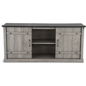 Farmhouse grey store tv stand