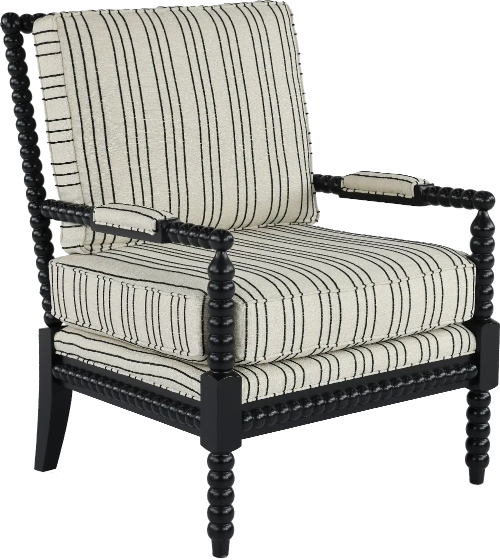 Market 1 Off-White Striped and Black Accent Chair-1