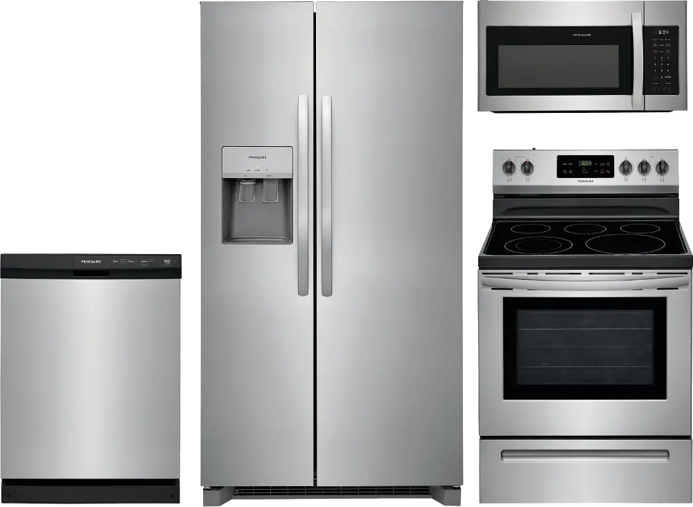 Frigidaire Kitchen Appliance Package FRGSXS2623E RC Willey   Frigidaire 4 Piece Electric Kitchen Appliance Package   Stainless Steel Rcwilley Image1~1000.webp