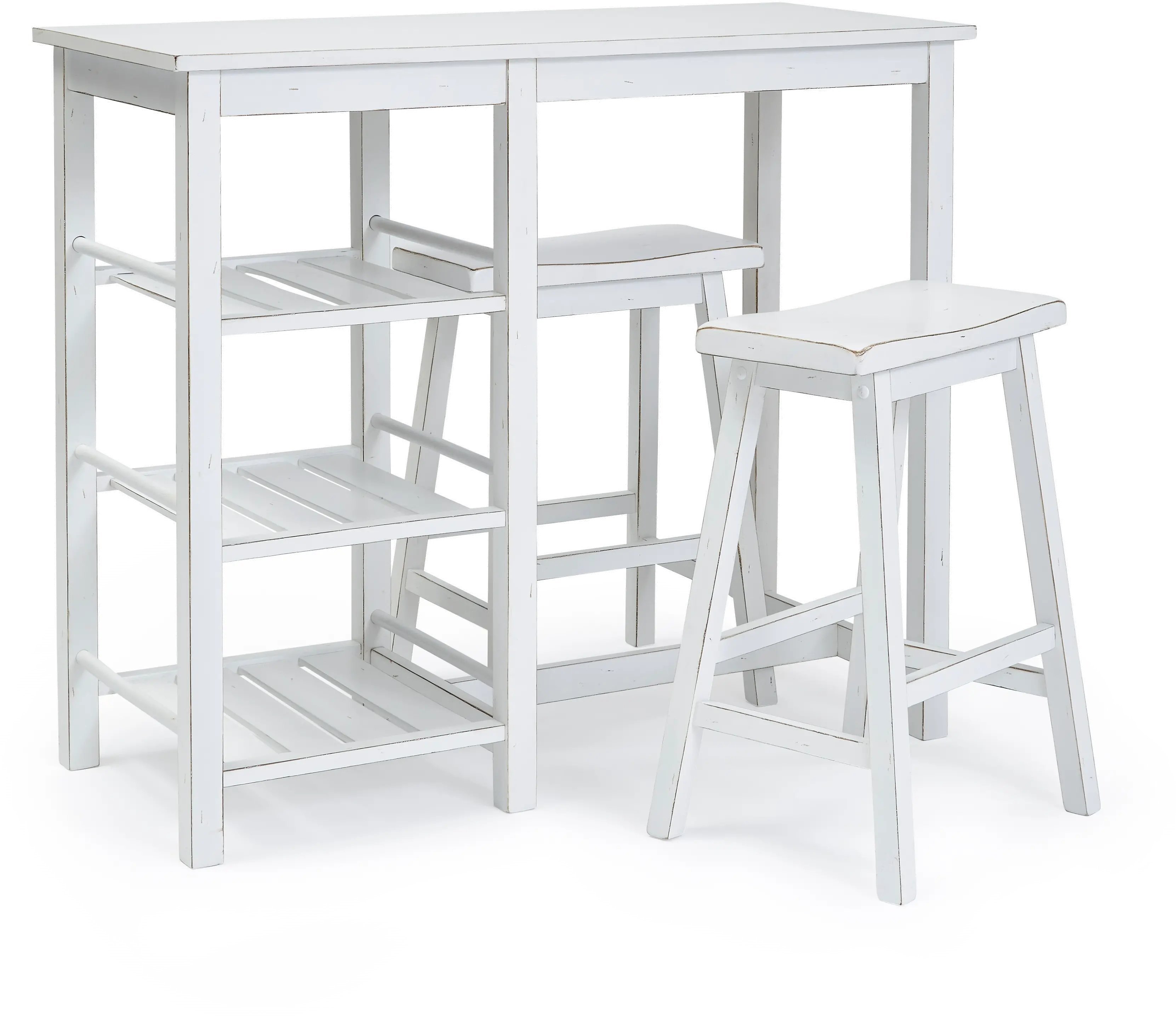 Breakfast Club White 3 Piece Counter Height Dining Room Set
