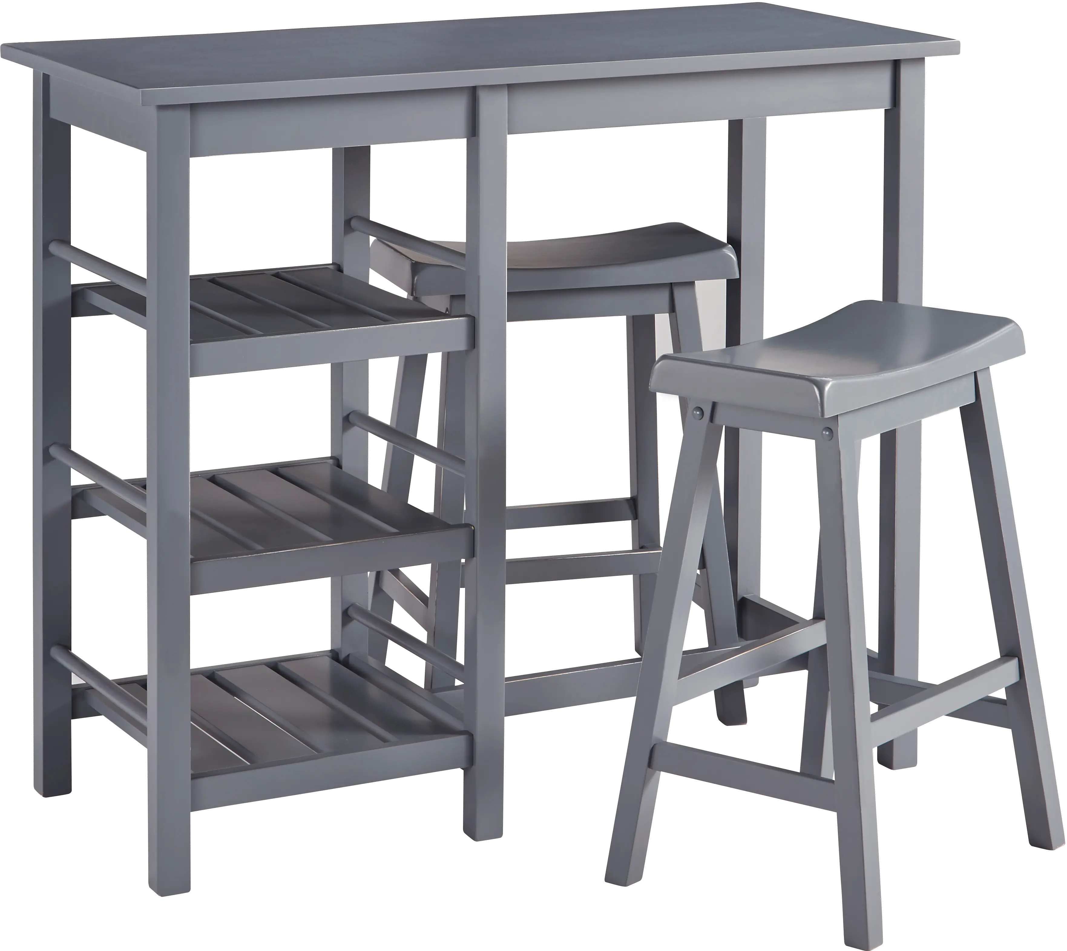 Breakfast Club Gray 3 Piece Counter Height Dining Room Set