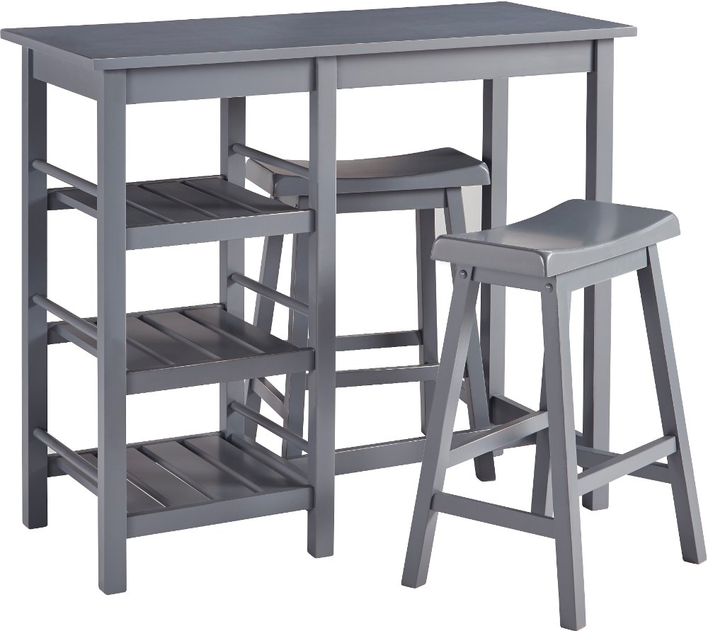 112968340 Breakfast Club Gray 3 Piece Counter Height Dining  sku 112968340