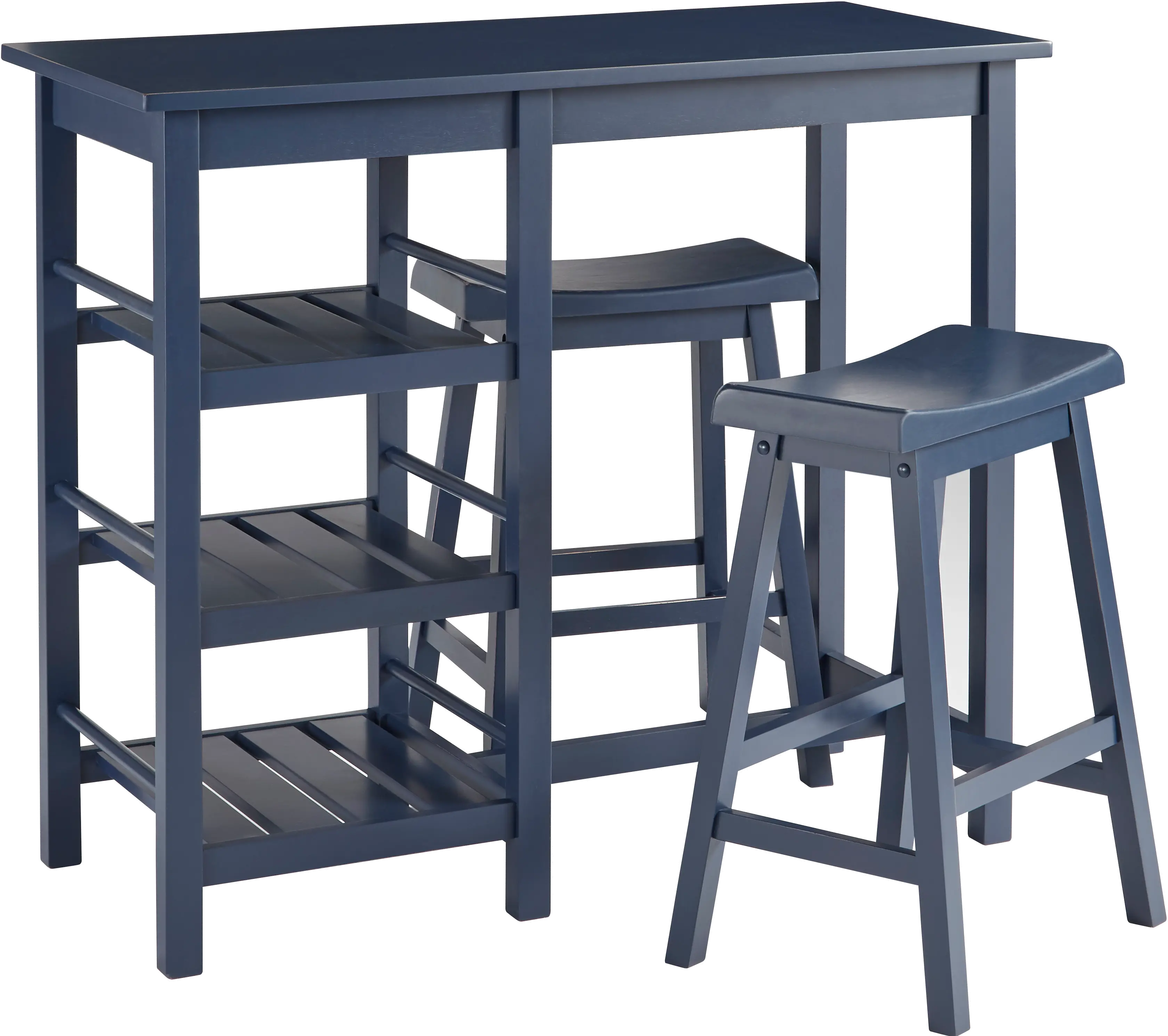 Breakfast Club Blue 3 Piece Counter Height Dining Room Set
