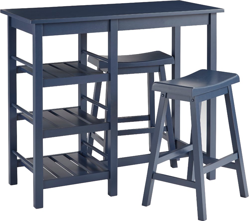 112968368 Breakfast Club Blue 3 Piece Counter Height Dining  sku 112968368