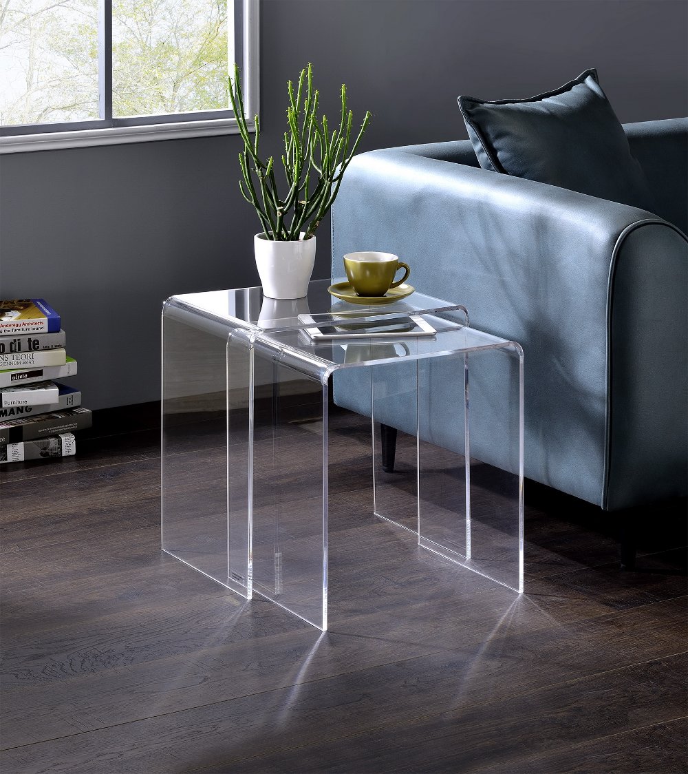 112968414 A La Carte Acrylic Nesting Accent Tables, Set of 2 sku 112968414