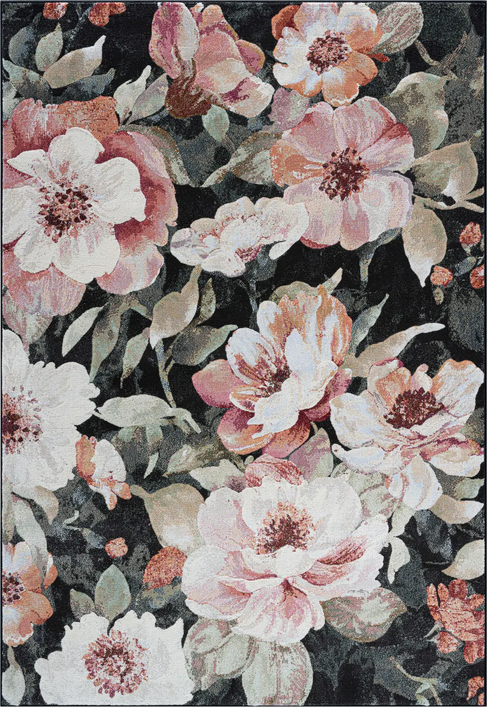 Essentials 5 x 8 Floral Blush Area Rug-1