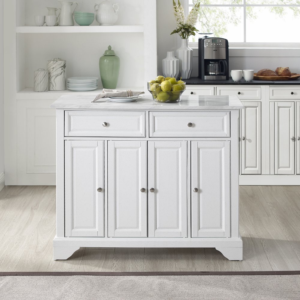 Avery White Kitchen Island