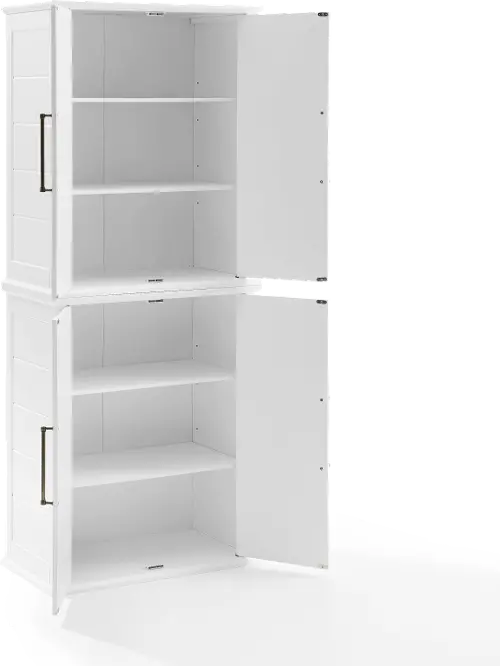 Bartlett Tall Storage Pantry with 2 Stackable Pantries White - Crosley